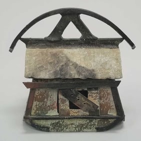 Gail Bakutis- Glenden, OR ceramic lidded vessel- 13"H 14 1/2"L 9 1/2"W