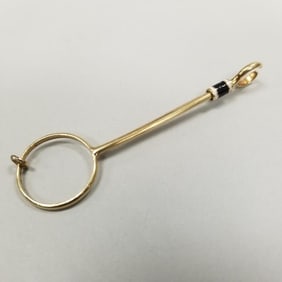 14K gold & enamel deco pinky ring cigarette holder 3.6 grams, 2 1/2"L, size 5