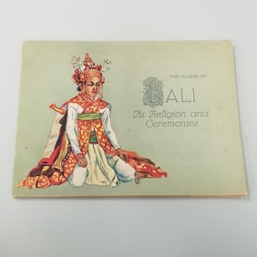 The Island of Bali- It's Religion and Ceremonies book- 9 3/16"H 12 7/16"W 3/8"D