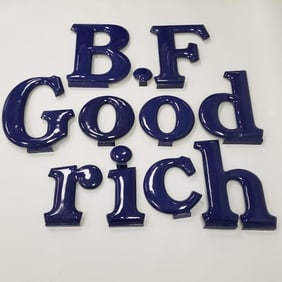 B.F. Goodrich porcelain advertising letters- 18 1/4"H tallest