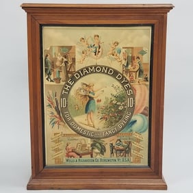 Diamond Dyes advertising cabinet "The Fairy" - 30 3/4"H 24"W 10"D