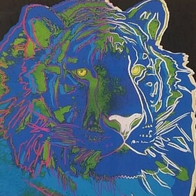 Andy Warhol "Siberian Tiger" blue serigraph- limited edition- 1000- publisher ART 18/87- Basel-