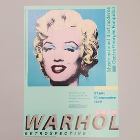 Andy Warhol Retrospective exhibition poster- 1990- Paris- unframed- 27 1/2"H 19 1/2"W