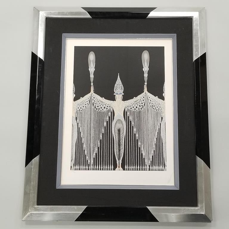 Erte "Les Bijoux de Perles (The Pearl Jewels)" pencil signed & numbered 247/300 framed serigraph (1 of 17)