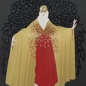 Erte "Place De L' Opera (Paris Days and Nights)" pencil signed embossed framed serigraph- 45 1/2"H