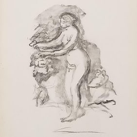 Pierre-Auguste Renoir "Femme au cep de vigne" framed lithograph with plate signature- 19 3/6"H 16