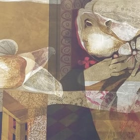 Alvar Sunol Munoz- Ramoz "Le Repose" pencil signed & numbered 126/180 lithograph (mat burn)