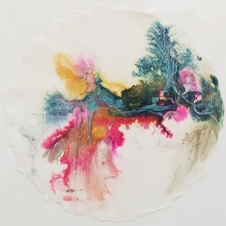 Lana Grow original mixed media framed artwork- 37"H 33 3/8"W O.D. (1 of 15)