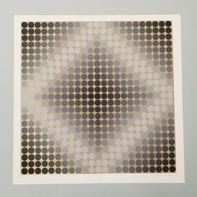 (Victor) Vasarely pencil signed & numbered 27/250 serigraph- 32 3/16"H 32 5/16"W