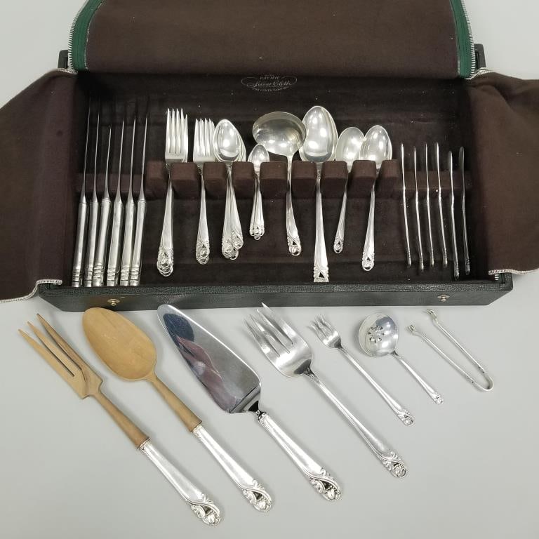 53  pcs International Spring Glory sterling silver flatware- 49 troy oz. total (1 of 18)