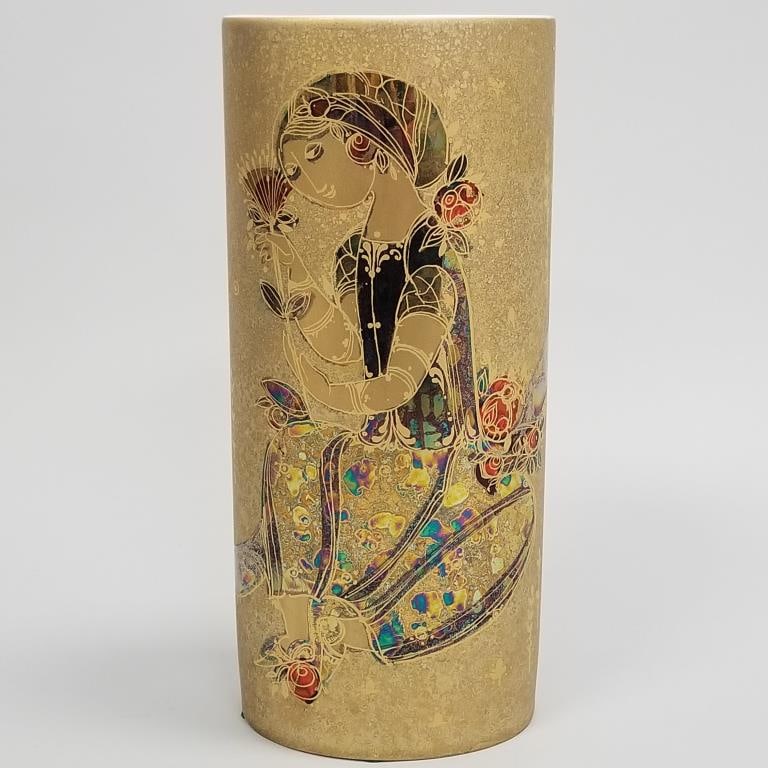 Bjorn Wiinblad- Rosenthal studio-line figural decorated vase- 11"H 4 7/8"W (1 of 17)