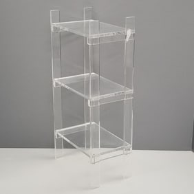 Lucite 3-tier stand- 31"H 15"W 9"D