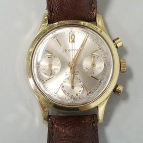 J.B. Hudson triple chronograph- 17 jewels Swiss watch with leather band