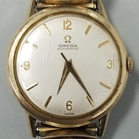 Omega Automatic gold filled watch (crystal cracked minute hand slightly bent)