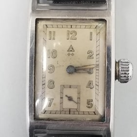 Vintage Alpina rectangular manual winding watch with small seconds sub dial