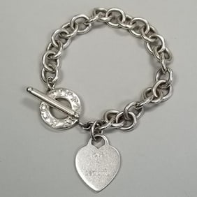 Tiffany & Co. sterling heart tag toggle bracelet- 40.6g; 7 3/4"L