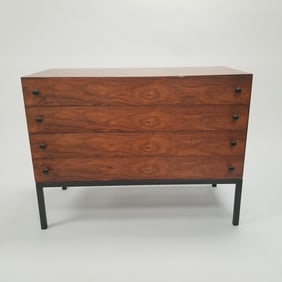 H. Sigh & Sons rosewood Danish 4 drawer cabinet- converted piece from wall unit with new metal base