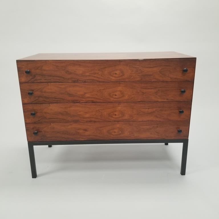 H. Sigh & Sons rosewood Danish 4 drawer cabinet- converted piece from wall unit with new metal base (1 of 20)