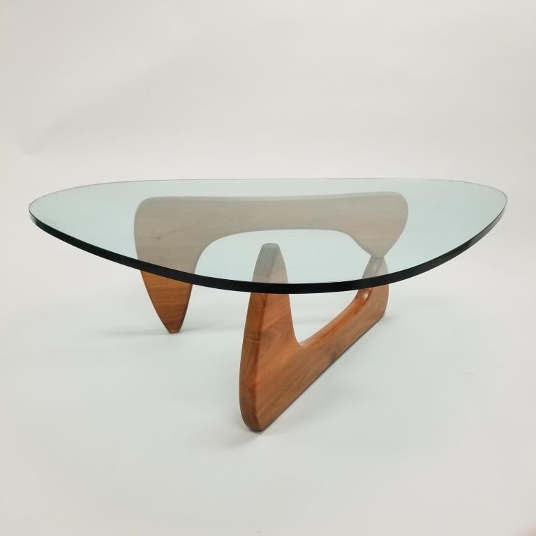 Noguchi style glass top table (not signed) 16"H 50"L 36"W (1 of 12)