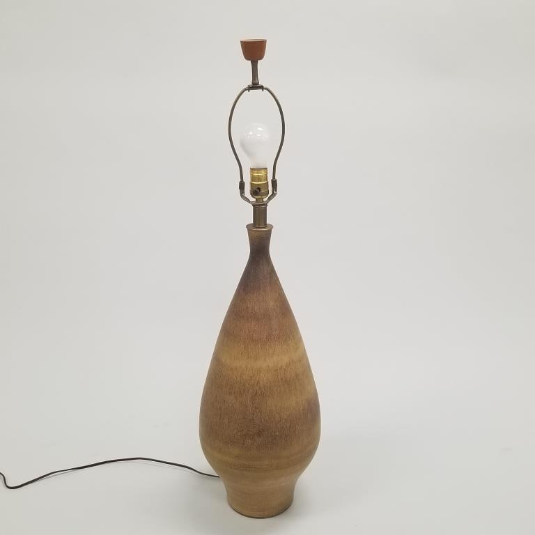 Large Lee Rosen by Design Techniques pottery table lamp- stamped- 26 3/4"H to top of socket (1 of 12)