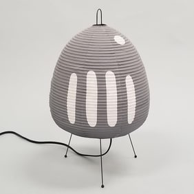 Akari 1AG light sculpture lamp by Isamu Noguchi with handmade paper & bamboo ribbing- signed Japan
