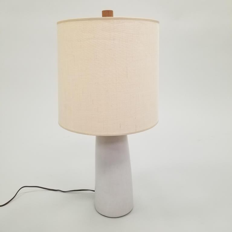 Gordon & Jane Martz pottery table lamp with original shade & finial- signed- 25"H overall 12"D shade (1 of 11)