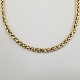 18K gold Italian heavy chain link necklace- 82.9g- 24"W