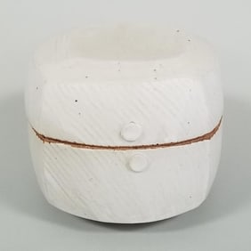 Warren Mackenzie stamped 2-piece button box- 5 1/4"H 6"D