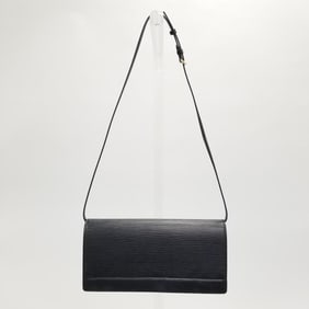 Louis Vuitton Epi Honfleur clutch with strap- black with dust cover - 4 1/2" x 8 3/4" x 1 3/4" &
