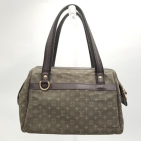 Vintage Louis Vuitton green canvas classic logo purse (shows wear, some discoloration) 7" x 11 1/2"