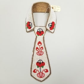 Vintage Native American beaded tie/ neck band- 10 1/2"L