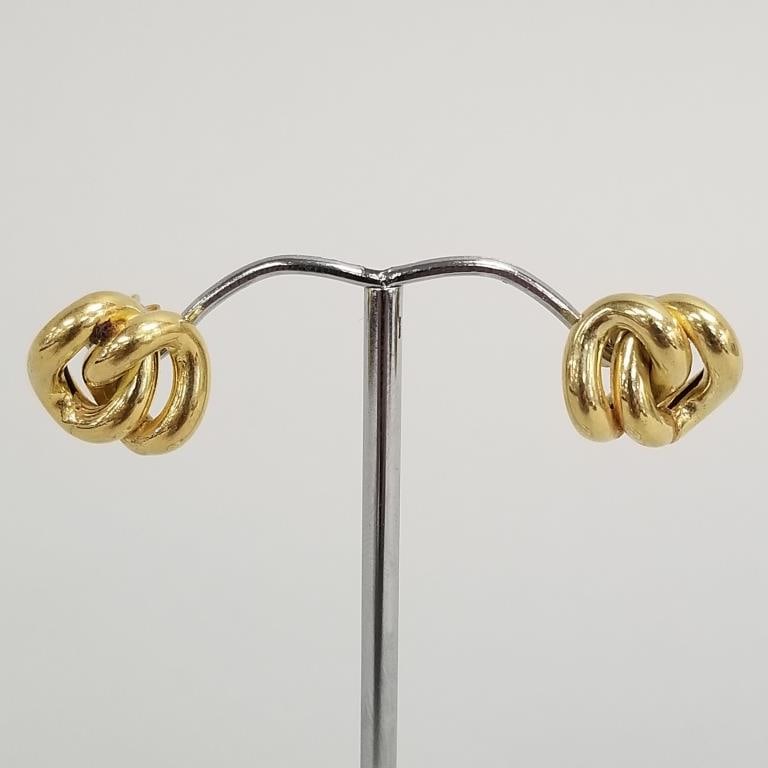 18k gold earrings- 2.7g, 1/2" (1 of 7)