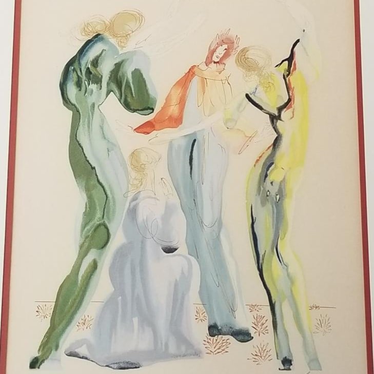 Salvador Dali pencil signed limited edition I 132/ 250 lithograph "La Danse" framed 26 3/4"H 20: Salvador Dali pencil signed limited edition I 132/ 250 lithograph "La Danse" framed 26 3/4"H 20 3/4"W