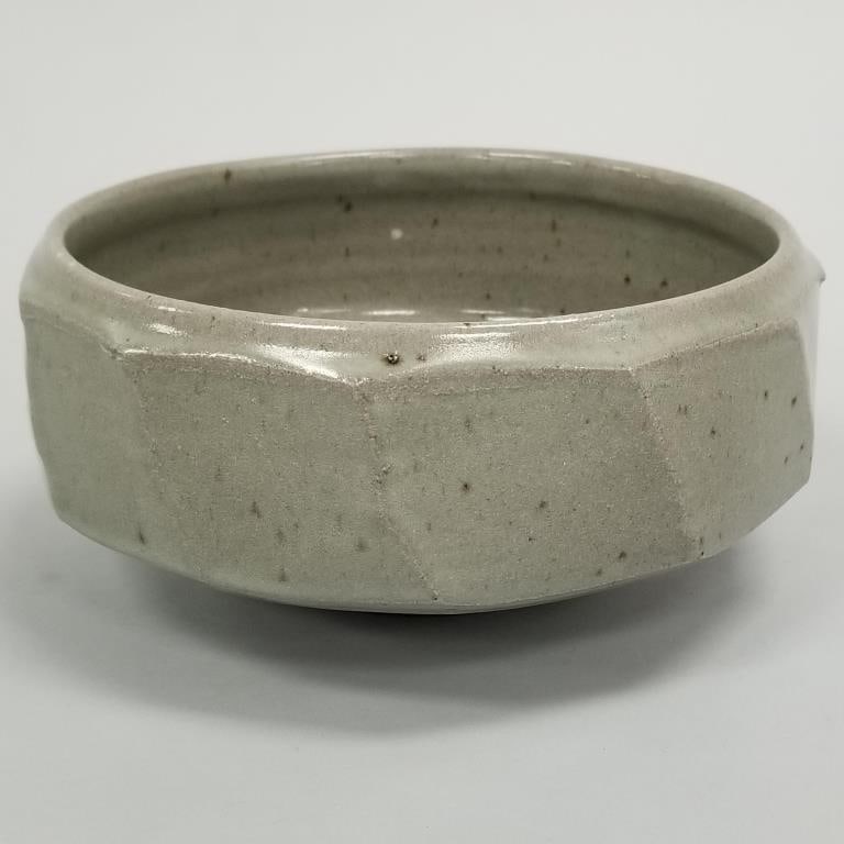 Warren MacKenzie signed faceted bowl- 3 3/4"H 8"D & Warren Mackenzie book (sealed) (1 of 11)