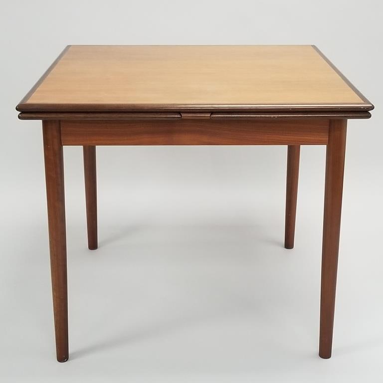 Teak mid-century draw leaf table- 29"H 33 1/2"D 33 3/8"W (closed) 64"W (open) (1 of 12)