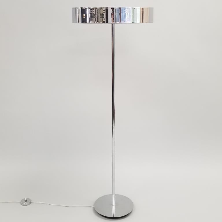 Mid-century chrome plated floor lamp- 48 3/4"H 17"D (1 of 9)