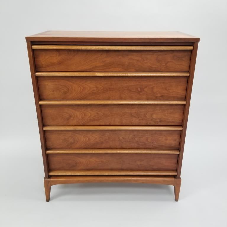 Lane Rhythm 5-drawer walnut dresser- 43 1/2"H 36"W 18"D (1 of 12)