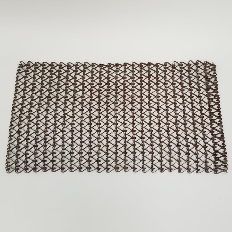 Old metal door mat with heart motif- 21 1/2" x 37": Old metal door mat with heart motif- 21 1/2" x 37"