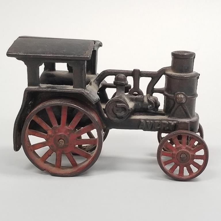Antique Avery cast iron toy tractor with original paint- 3 1/8"H 4 3/4"W 2 1/8"D (1 of 10)