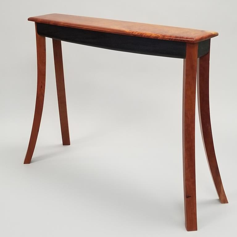 North Light Art Furniture custom made cherry sofa table- artist signed Douglas Nimmo w/ photocopy of (1 of 13)