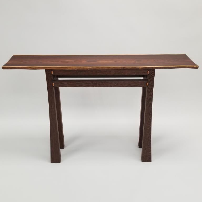 Artisan made live edge wood console table- 33"H 52"W 11 3/4"Deepest (1 of 15)