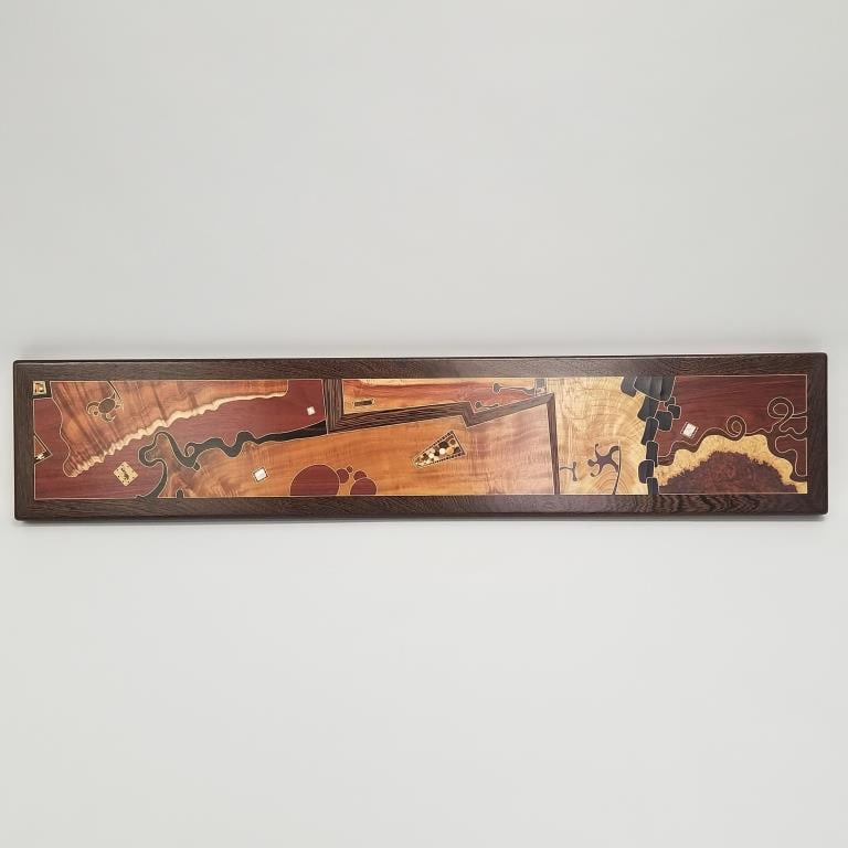 Chris Cant0gned & dated 2015 wood inlay hanging artwork "Turtle and Me Cruzing" with many varieties (1 of 16)