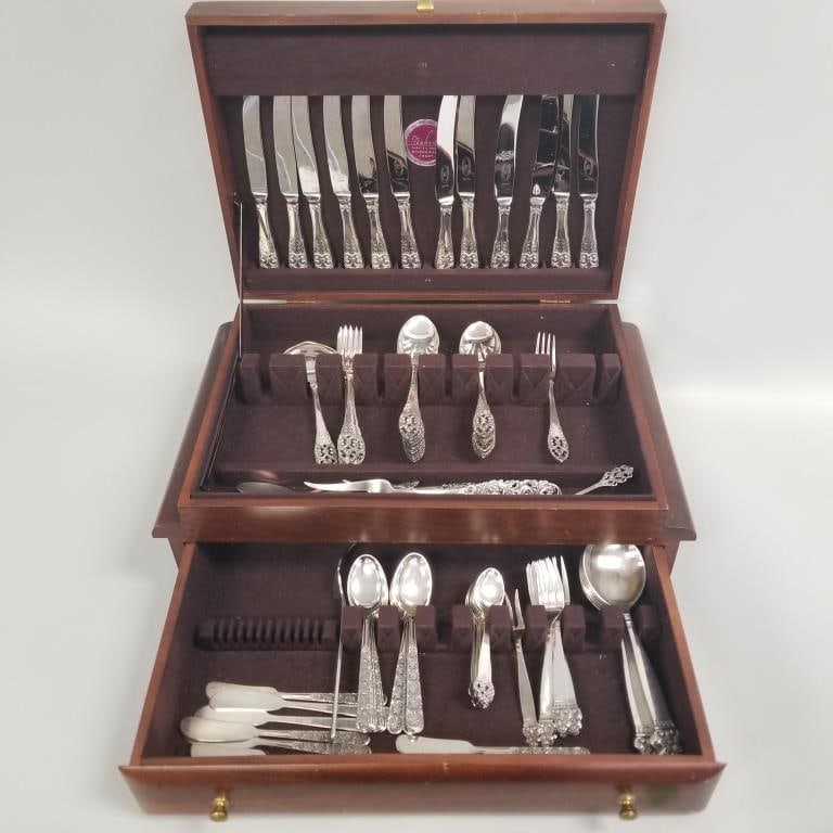 Group Scandinavian silverplate, etc flatware incl Th. Marthinsen Telemark & Vidar patterns- largest (1 of 13)