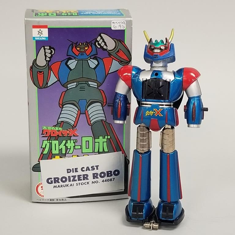 Die cast Groizer robot- Marukai Stock #44087 Japan Nakajima- M.I.B.- 7"H 3 3/4"W 2"D box: Die cast Groizer robot- Marukai Stock #44087 Japan Nakajima- M.I.B.- 7"H 3 3/4"W 2"D box