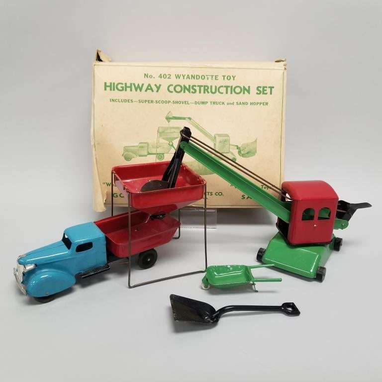 3 piece Wyandotte No. 402 Highway Construction Set in box (box as is) 12"H 15 1/2"W 6 3/4"D box (1 of 20)