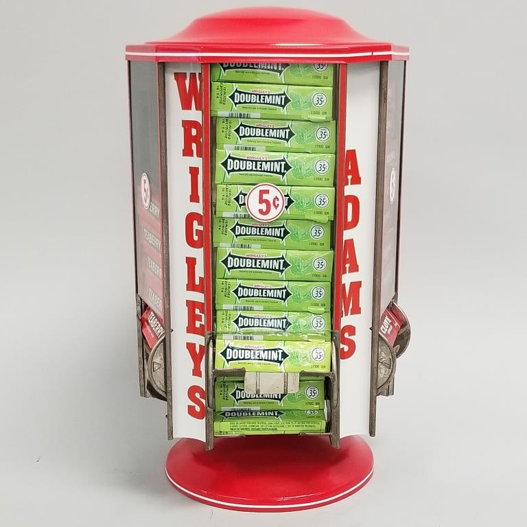 Vintage rotating 5 cent gum dispenser (restored) 13 1/2"H 7 3/4"W (1 of 15)