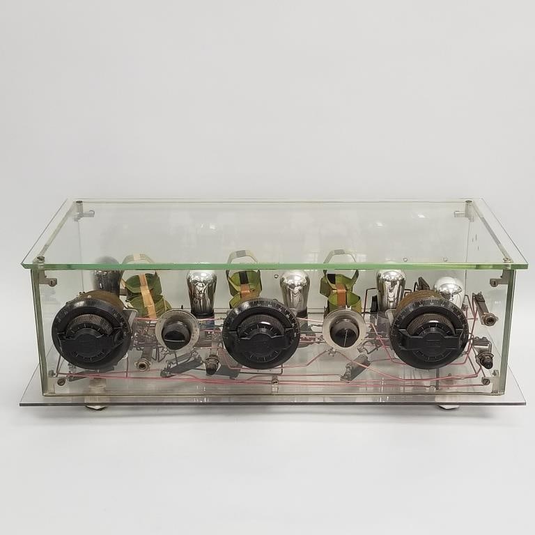 Antique Micro-Dial glass encased radio- circa 1925 9 1/8"H 25"W 12 1/4"D (not tested) (1 of 20)