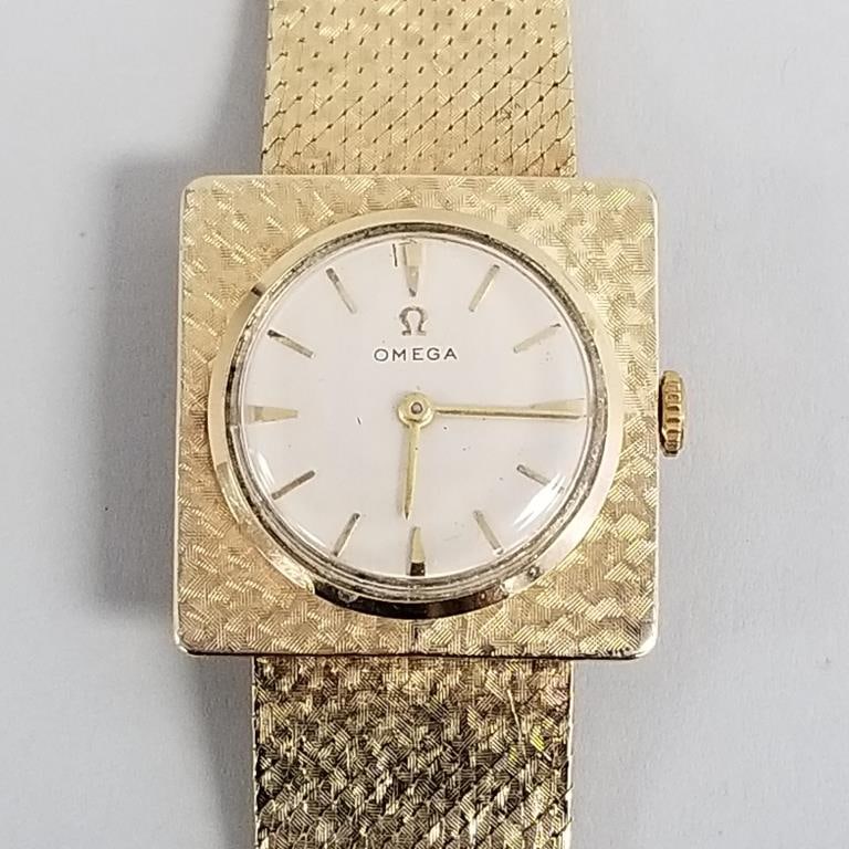 14K gold Omega watch & band- 50g total incl. movement with box (1 of 20)