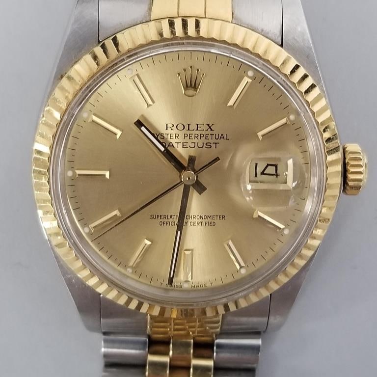 Rolex Oyster Perpetual Datejust watch- steel & 18K serial # 9838325; reference # R160133 with box, (1 of 14)
