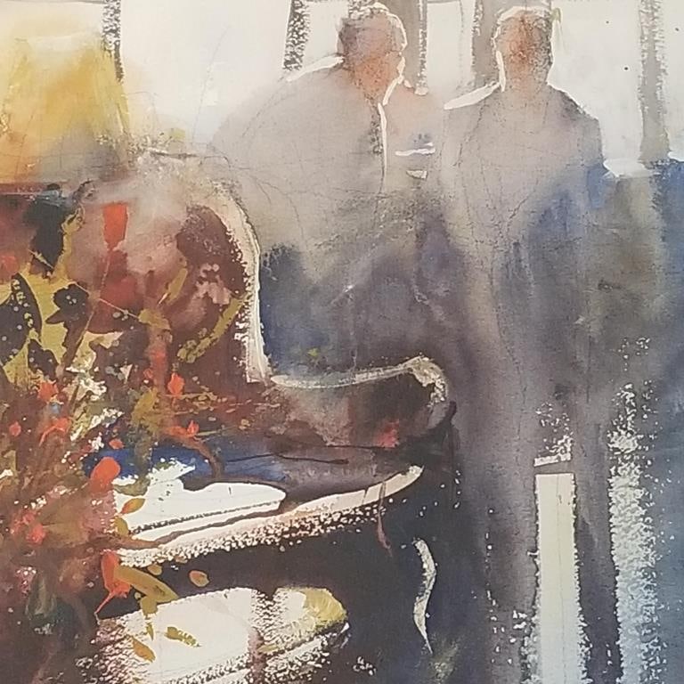 Alvaro Catagnet signed mixed media painting- framed 27 1/2"H 20 1/4"W OD: Alvaro Catagnet signed mixed media painting- framed 27 1/2"H 20 1/4"W OD